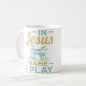 Schlagzeuger und Jesus Christlich Kaffeetasse (Vorderseite Links)