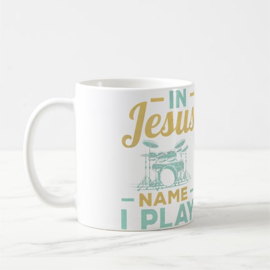Schlagzeuger und Jesus Christlich Kaffeetasse (Links)