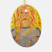 Schlagzeugerin Keramikornament (Hinten)