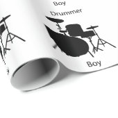 Schlagzeugerjunge Geschenkpapier (Rolleneckpunkt)