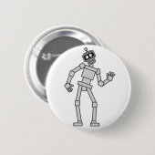 Schlaksiger Roboter Button (Vorne & Hinten)