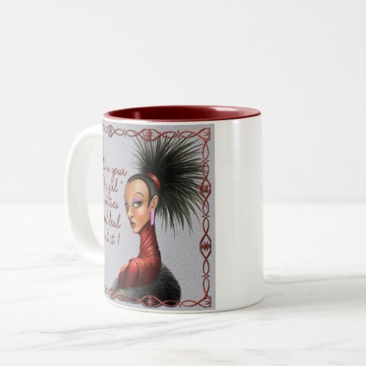 Schlamm "großer Mädchen-Schlüpfer " Zweifarbige Tasse (Vorderseite Links)