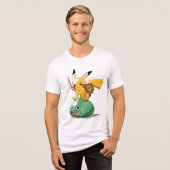 Schlamm-Reiter Pikachu (Pokemon) Tri-Blend Shirt (Vorderseite voll)