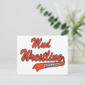 Schlamm-Wrestling-Meister-Geschenk Postkarte (Stehend Vorderseite)