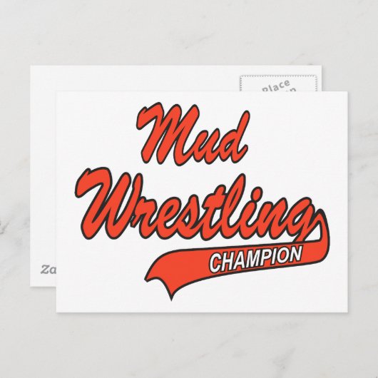 Schlamm-Wrestling-Meister-Geschenk Postkarte (Vorne/Hinten)
