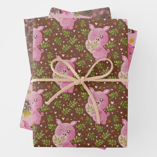 Schlammbade Piggy Schlammsplatten, die Papierblätt Geschenkpapier Set (Beispiel)