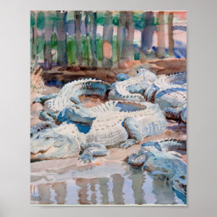 Schlammige Alligatoren von John Singer Sargent Poster