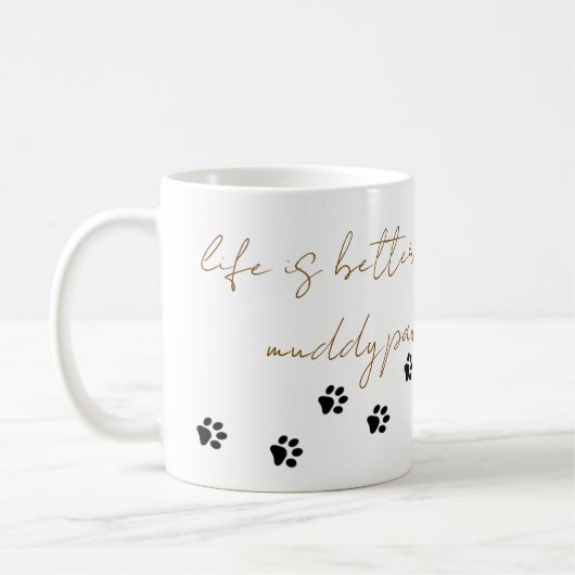 Schlammige Pfoten Kaffeetasse (Links)