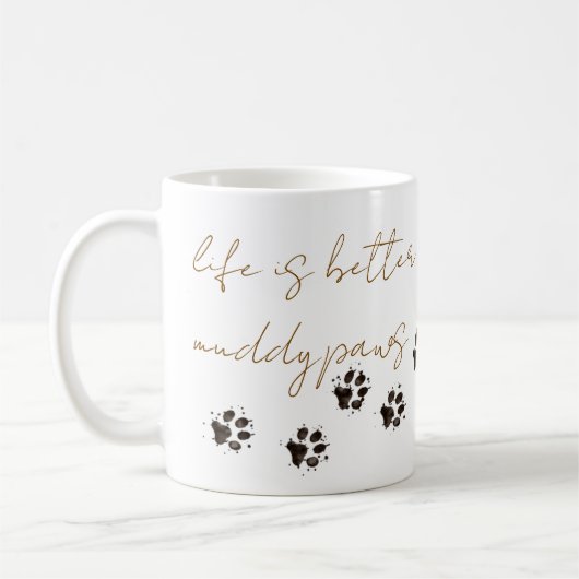 Schlammige Pfoten Kaffeetasse (Links)
