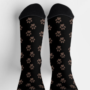 Schlammige Pfotenabdrücke schwarze Crew-Socken Socken