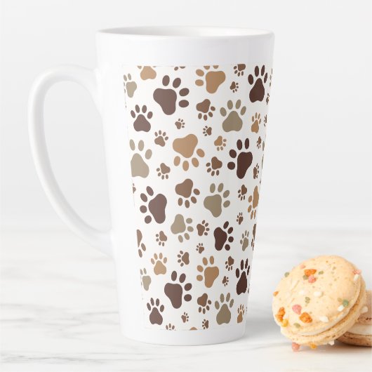 Schlammiger Pfotenabdruck Latte Tasse (Beispiel)