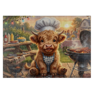 Schlammiges Grillen Highland-Rind Schneidebrett