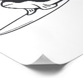 Schlammspringer surft. Minimalistisches Design für Poster (Ecke)