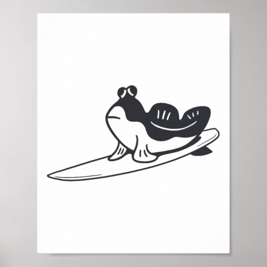 Schlammspringer surft. Minimalistisches Design für Poster (Vorne)