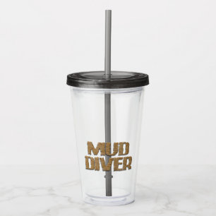 Schlammtaucher grauer Acryl-Tumbler Acryltrinkbecher
