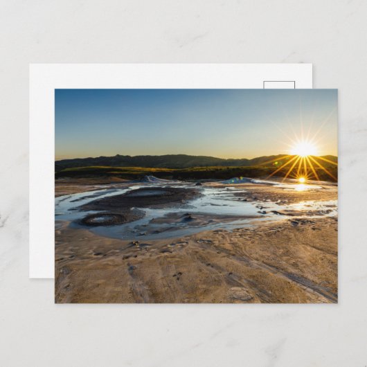 Schlammvulkane von Berca Rumänien Postkarte (Vorne/Hinten)