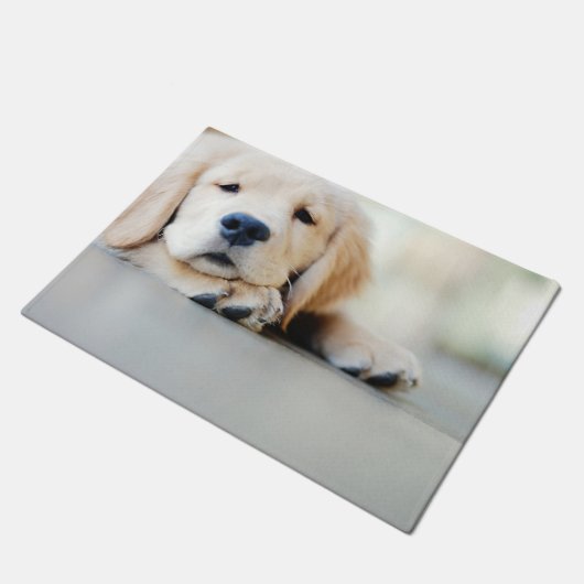 Schlampe, Golden Retriever Welpe Fußmatte (Schrägansicht)