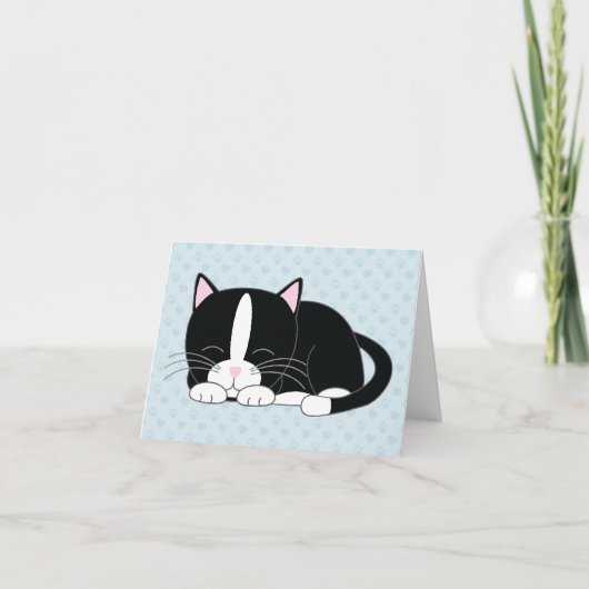 Schlampe Kitty {Tuxedo Cat} Klappt Danksagungen Dankeskarte (Vorderseite)