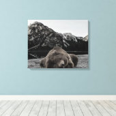 Schlampenbär Rustikales Kabinendekor Leinwanddruck (Insitu (Holzboden))