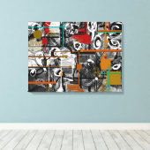 Schlampige, Abstrakt gewrappte Canvas Leinwanddruck (Insitu (Holzboden))