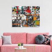 Schlampige, Abstrakt gewrappte Canvas Leinwanddruck (Insitu (Wohnzimmer))
