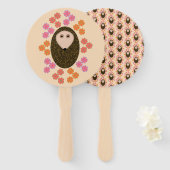 Schlampiger Igel und Blume Handfächer (Vorne und Hinten)