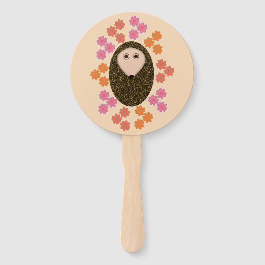 Schlampiger Igel und Blume Handfächer (Vorderseite)