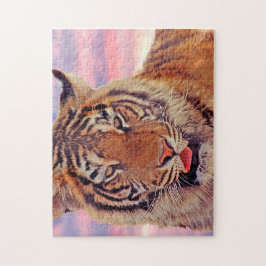 Schlampiger Tiger bei Sonnenuntergang, Big Cat Puzzle