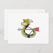 Schlange als Archer mit Bow & Arrow Postkarte (Vorne/Hinten)