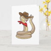 Schlange als Cowboy mit Scarf Karte (Gelbe Blume)