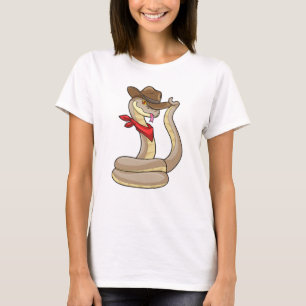 Schlange als Cowboy mit Scarf T-Shirt