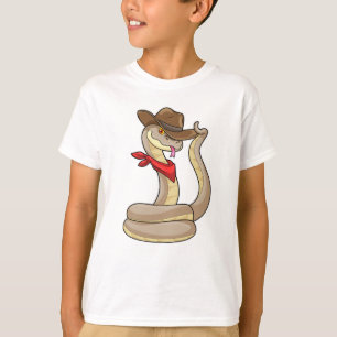 Schlange als Cowboy mit Scarf T-Shirt