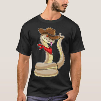 Schlange als Cowboy mit Scarf T-Shirt