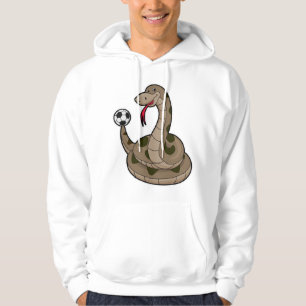 Schlange als Fußballspieler mit Fußball Hoodie
