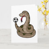 Schlange als Fußballspieler mit Fußball Karte (Gelbe Blume)