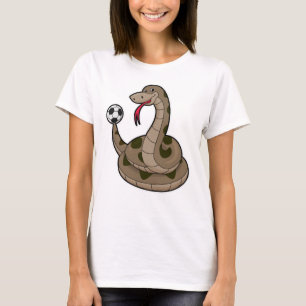 Schlange als Fußballspieler mit Fußball T-Shirt