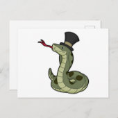 Schlange als Gentleman & Hat Postkarte (Vorne/Hinten)