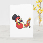 Schlange als Groom mit Hut Karte (Gelbe Blume)