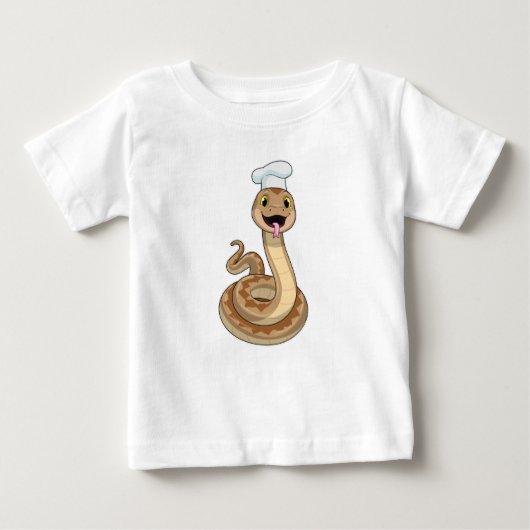 Schlange als Koch mit Koch Hut Baby T-shirt (Vorderseite)