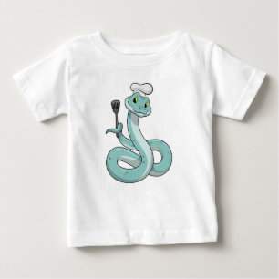 Schlange als Koch mit Koch Hut Baby T-shirt