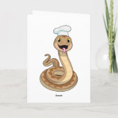 Schlange als Koch mit Koch Hut Karte (Rückseite)