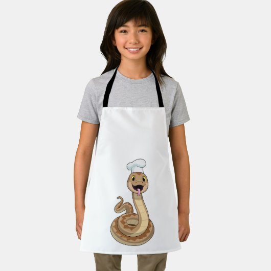 Schlange als Koch mit Koch Hut Schürze (Insitu)