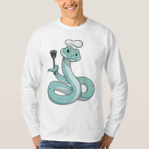 Schlange als Koch mit Koch Hut T-Shirt