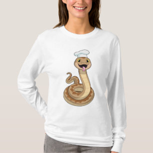 Schlange als Koch mit Koch Hut T-Shirt