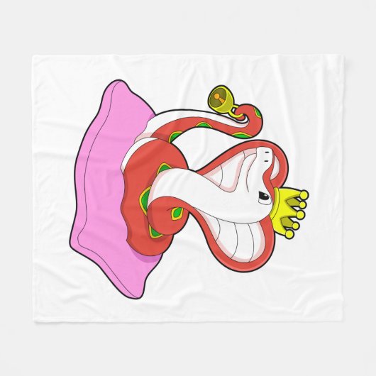 Schlange als König mit Krone Fleecedecke (Vorderseite (Horizontal))