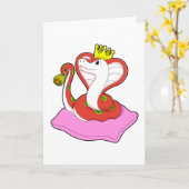 Schlange als König mit Krone Karte (Gelbe Blume)