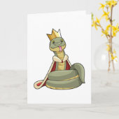 Schlange als König mit Krone Karte (Gelbe Blume)