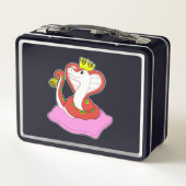 Schlange als König mit Krone Metall Brotdose (Rückseite)