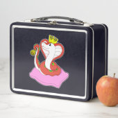 Schlange als König mit Krone Metall Brotdose (Beispiel)