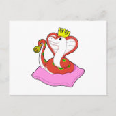 Schlange als König mit Krone Postkarte (Vorderseite)